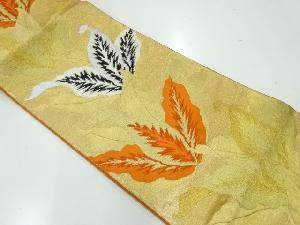 アンティーク　葉模様織出し袋帯（材料）